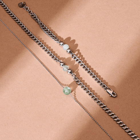 Fluorite x Silver | Gemstone Chain Necklace